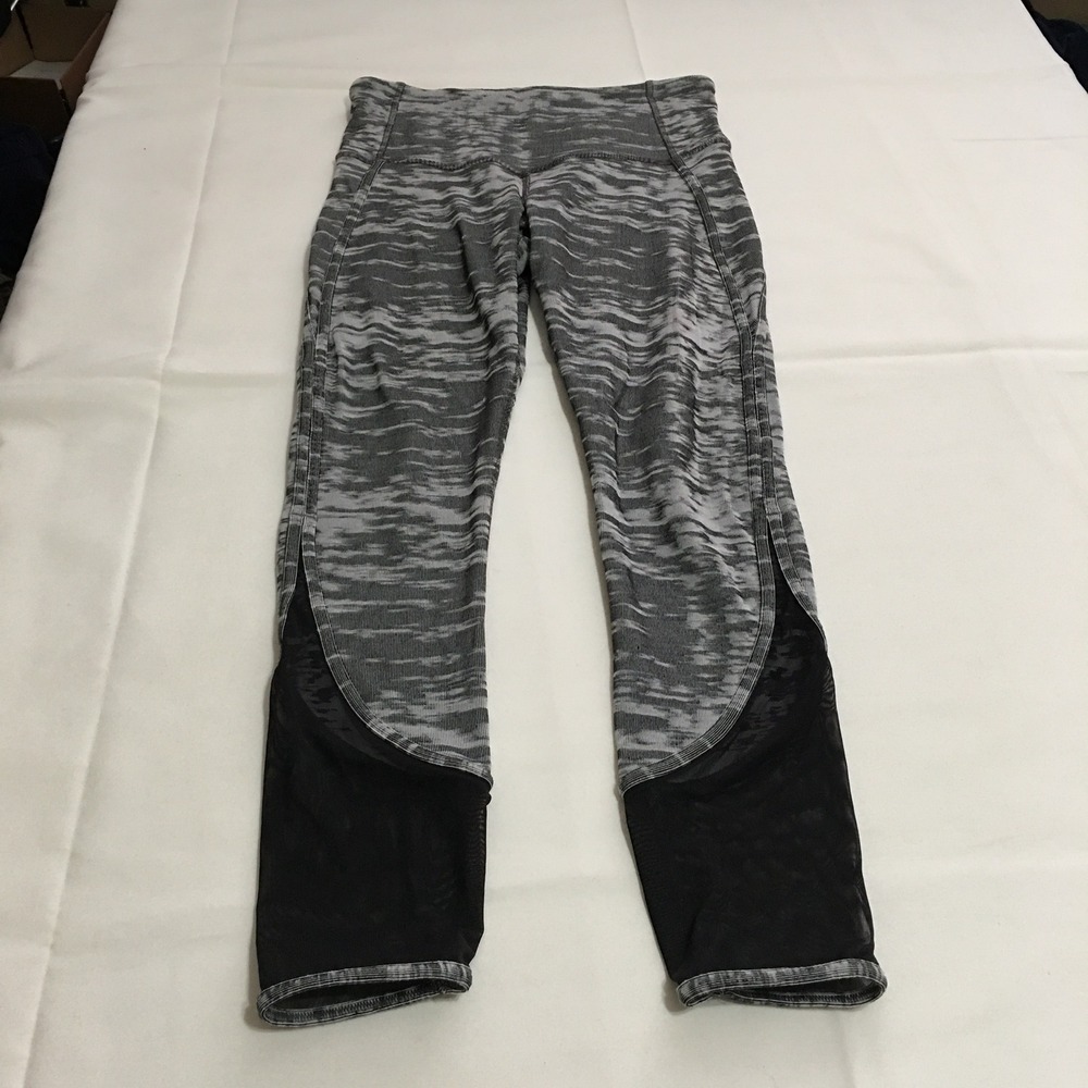 Lululemon Leggings Women Size 6 Gray Space Dye Crop